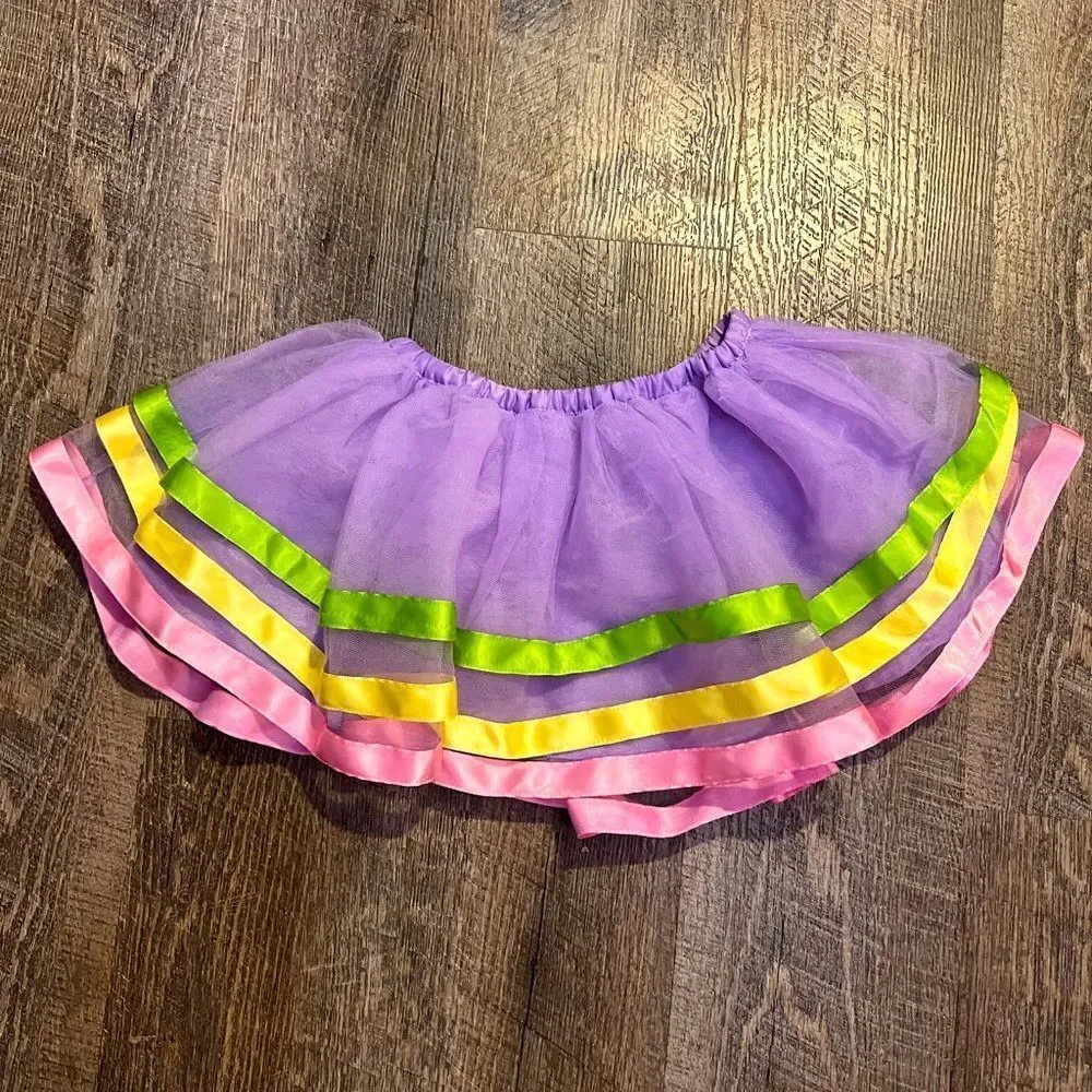 Gymboree Toddler 2T Purple Rainbow Tulle Tutu Skirt Party Easter Twirl